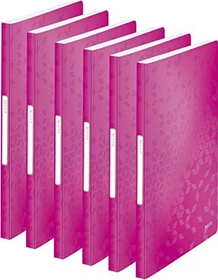 Leitz WOW Sichtbuch, A4, schwarz, inkl. 40 Klarsichthüllen, 6er-Pack