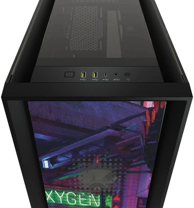 Corsair iCue 5000X RGB Signature Series Neon Night, schwarz, Glasfenster