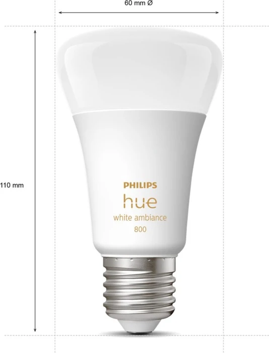Philips Hue White Ambiance 800 LED-Bulb E27 6W, 4 Stück