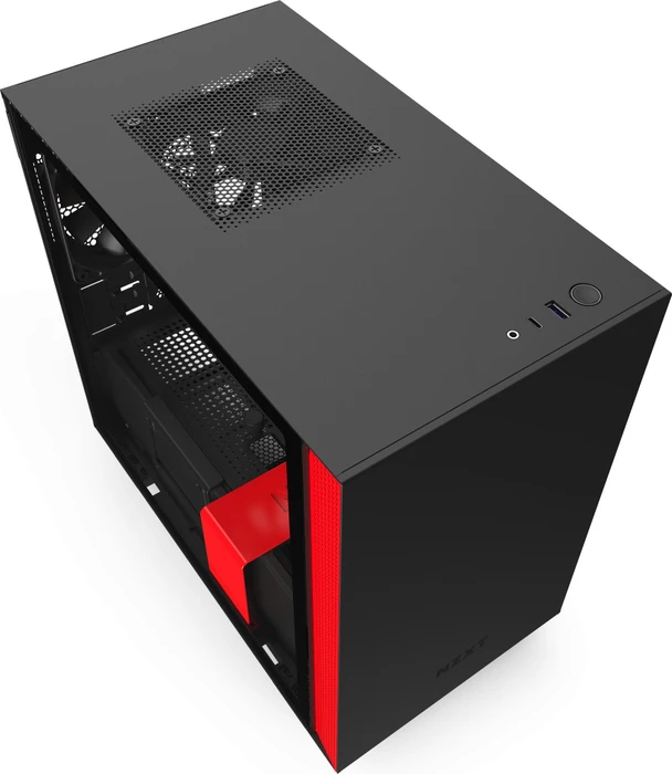 NZXT H210i, schwarz/rot, Glasfenster, Mini-ITX
