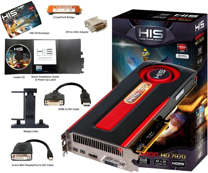 HIS Radeon HD 7970, 3GB GDDR5, DVI, HDMI, 2x mDP