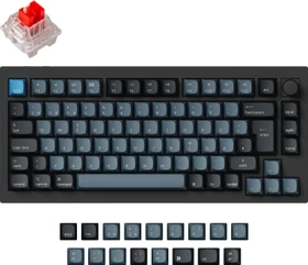 Keychron Q1 Pro, LEDs RGB, hot-swap, schwarz/blaugrau, Keychron K Pro RED, USB/Bluetooth, DE