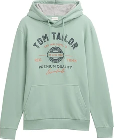 Tom Tailor Logo-Print Hoodie dust green (Herren)