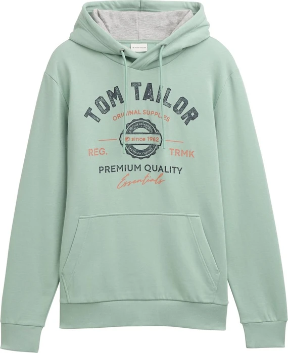 Tom Tailor Logo-Print Hoodie dust green (Herren)