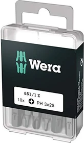 Wera DIY 851/1 Z Kreuzschlitz Bit 1/4", PH3x25mm, 10 Stück