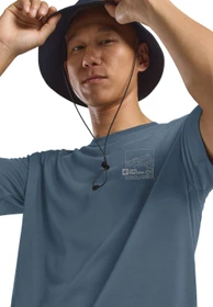 Jack Wolfskin Vonnan Graphic Funktionsshirt kurzarm peak trail midnight sky (Herren)