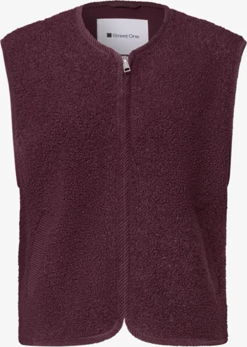 Street One Teddy mit Zipper und Corddetails Weste rustic rouge (Damen)