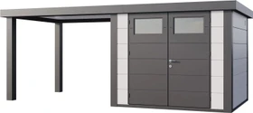 Telluria Classico 2724 Gerätehaus inkl. Anbau 2.84m links weiß/grau