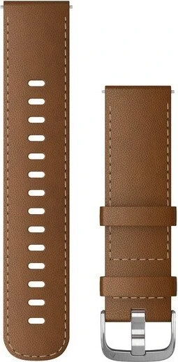 Garmin Schnellwechsel Ersatzarmband 22mm Leder braun/silber