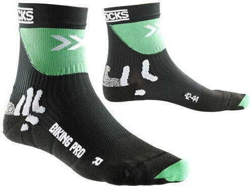 X-Bionic Biking Pro Fahrradsocken schwarz/grün