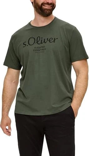 s.Oliver Logo-Print Big T-Shirt kurzarm olive (Herren)
