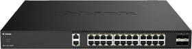 D-Link DXS-1250 Rackmount 10G Smart Switch, 24x RJ-45, 4x SFP28, 470W PoE++ (DXS-1250-28YP)