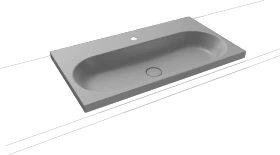 Kaldewei Centro 3056 Aufsatzwaschtisch 90x50x4cm, Perl-Effekt, cool grey 30