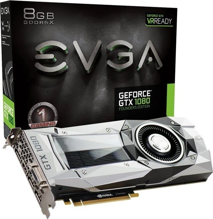 EVGA GeForce GTX 1080 Founders Edition, 8GB GDDR5X, DVI, HDMI, 3x DP