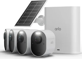 Arlo Ultra 3 weiß, inkl. Smart Hub und Solarpanel, 4er-Pack