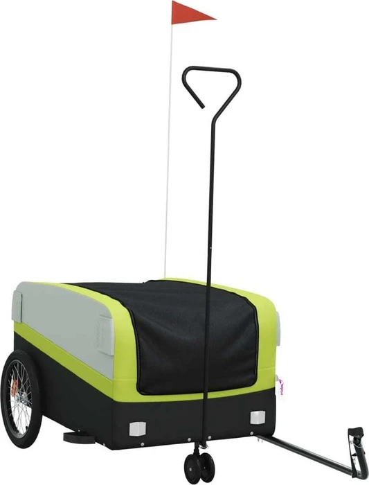 vidaXL Transport 126x63cm Fahrradanhänger schwarz/grün