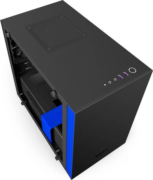 NZXT H200i schwarz/blau, Glasfenster, Mini-ITX