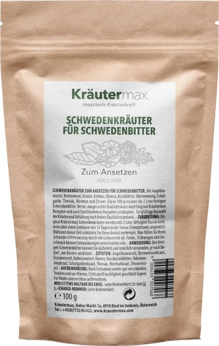 Kräutermax Schwedenkräuter für Schwedenbitter Ansatzmischung, 100g