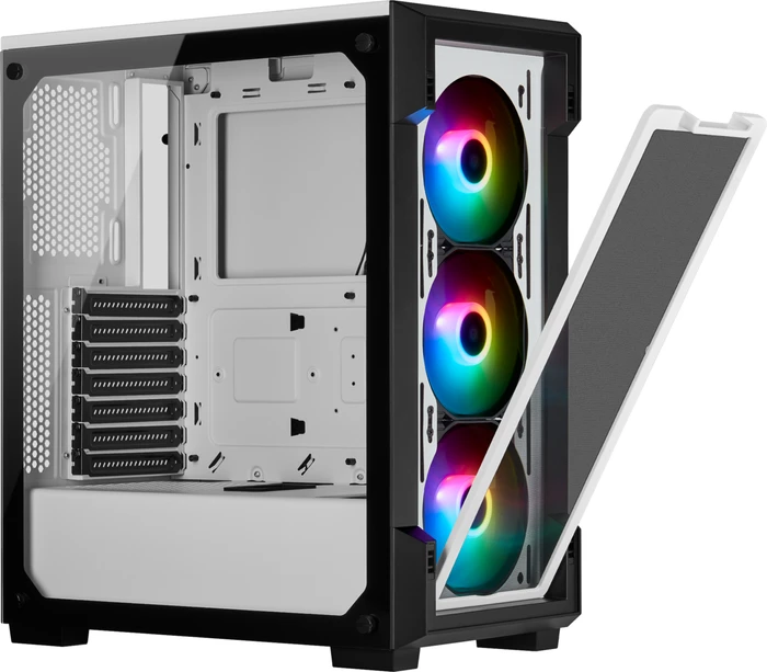Corsair iCue 220T RGB, weiß, Glasfenster