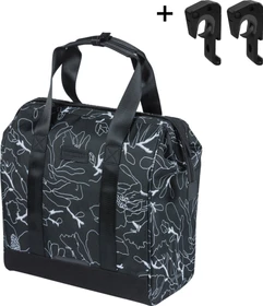 Basil Grand Flower Shopper MIK Hooks Gepäcktasche schwarz