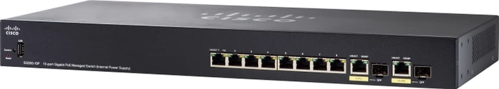 Cisco SG355 Rackmount Gigabit Managed Switch, 8x RJ-45, 2x RJ-45/SFP, 62W UPoE