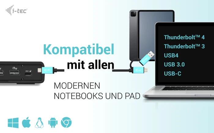 i-tec Dual Display Docking Station Gen2 (EU), USB-C 3.1 [Buchse]