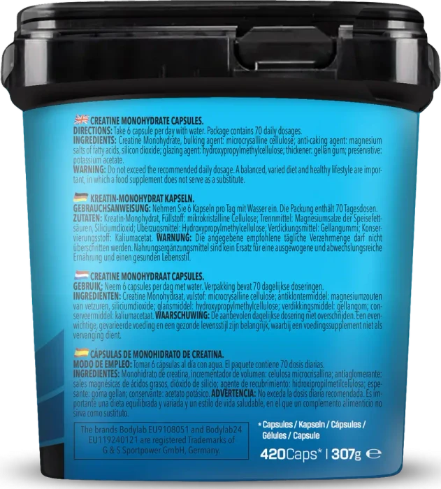 BodyLab24 Big Pack Creatine Monohydrat, 420 Stück – Bild 2 von 3
