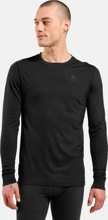 Odlo Natural Merino 200 Baselayer Funktionsshirt langarm black melange (Herren)