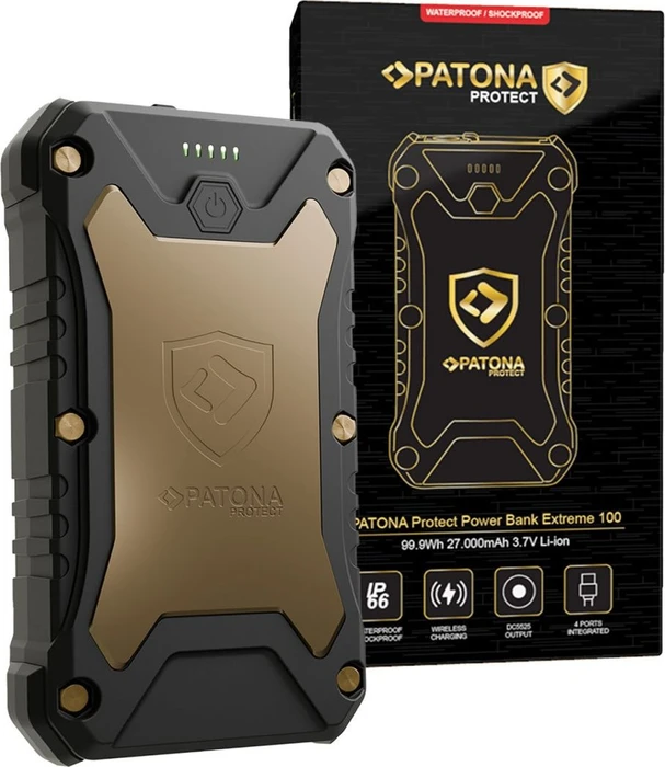 Patona Protect Power Bank Extreme 100 PD65W 27000mAh schwarz/gold