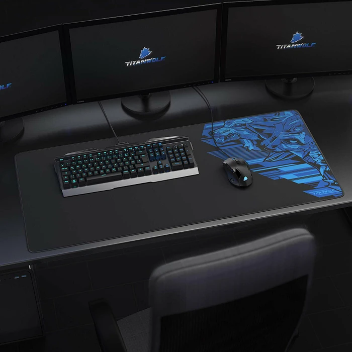 Titanwolf Vector Blue XXL Speed Gaming-Mauspad, schwarz/blau