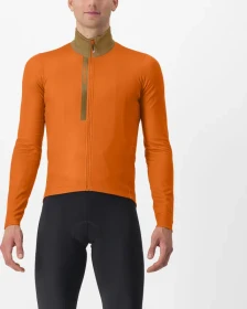 Castelli Entrata Thermal Trikot langarm red orange/urban gray (Herren)