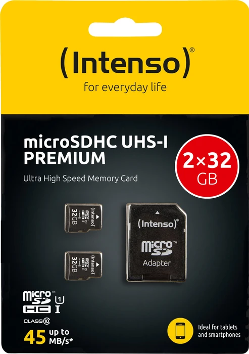 Intenso Premium R45 32GB Kit, UHS-I U1, Class 10, 2er-Pack