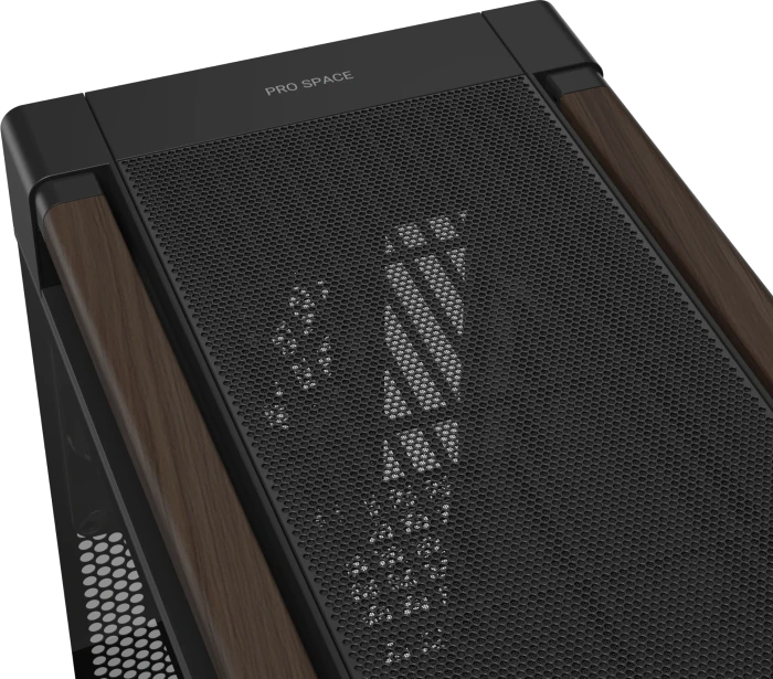 ASUS ProArt PA602 Wood Edition Modern Black, schwarz/braun, Tempered Glass Panel, Glasfenster