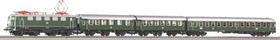 Piko - Spur H0 Diesellok - Zugset Merkur Sound-Diesellok BR 221 mit 2 Personenwagen DB IV