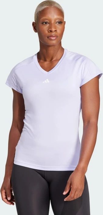 adidas Aeroready Train Essentials Minimal Branding V-Neck Funktionsshirt kurzarm violet tone/white (Damen)