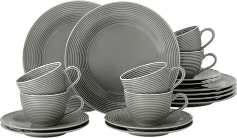 Seltmann Weiden Beat Color Glaze Kaffeeservice perlgrau, 18-tlg.