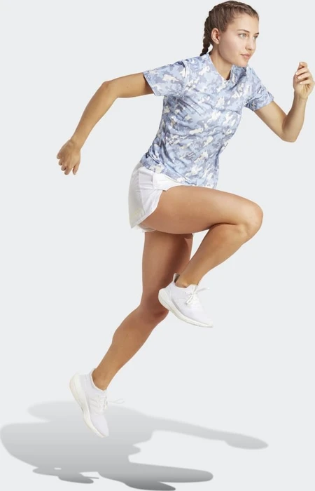 adidas Own The Run Camo Running Laufshirt kurzarm blue dawn (Damen)