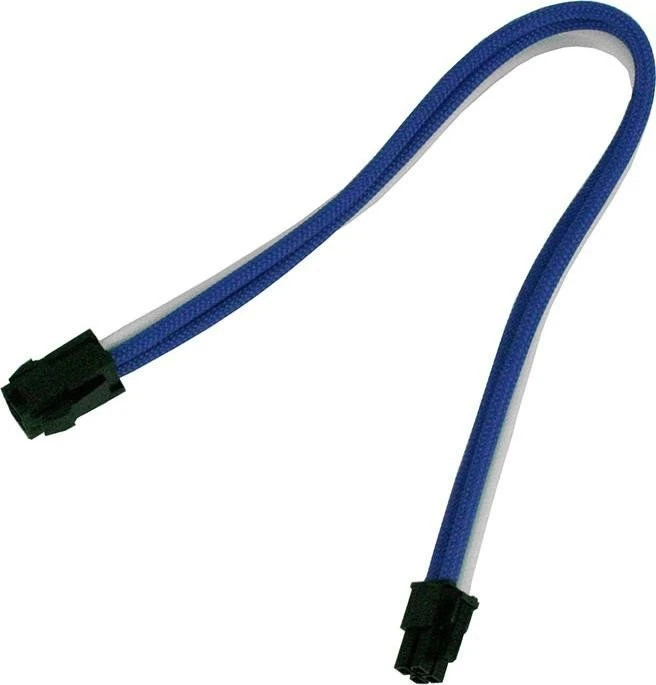 Nanoxia 4-Pin P4 Verlängerung 30cm, single blau/weiß