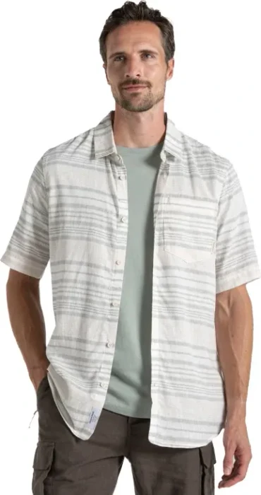 Craghoppers Cartwright Hemd kurzarm lichen green stripe (Herren)