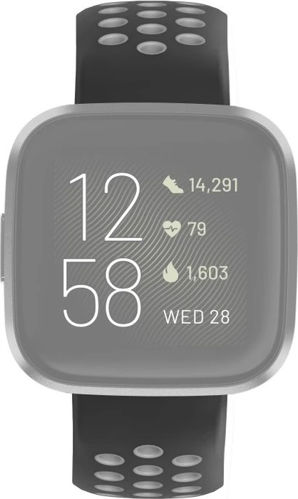 Hama Ersatzarmband Sport für Fitbit Versa 2 grau/schwarz