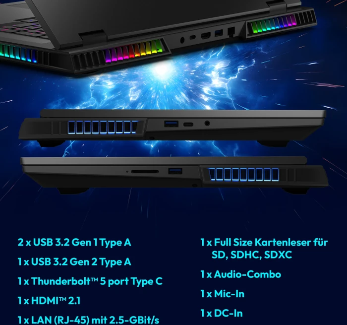 Medion Erazer Beast 18 X1, Core Ultra 9 275HX, 32GB RAM, 2TB SSD, GeForce RTX 5090, DE