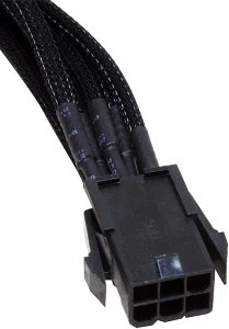 NZXT 6/8-Pin PCIe Verlängerung 25cm, sleeved schwarz