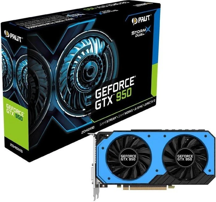 Palit GeForce GTX 950 StormX Dual, 2GB GDDR5, 2x DVI, HDMI, DP