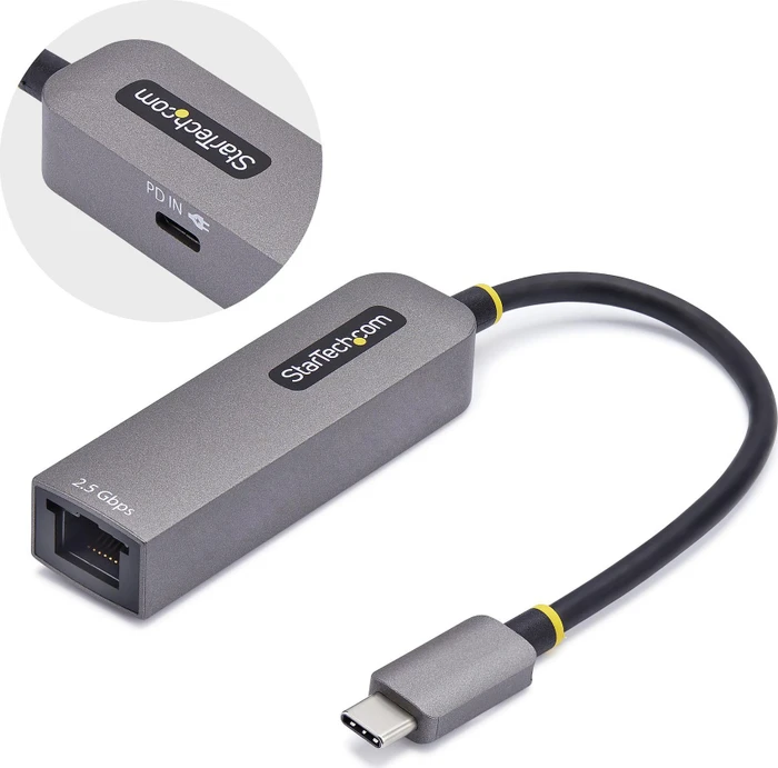 StarTech USB-C zu 2.5Gb Ethernet Adapter LAN-Adapter, RJ-45, USB-C 3.0, 100W PD [Stecker]