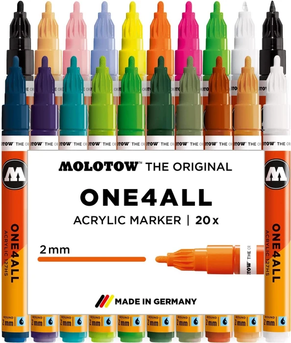 Molotow ONE4ALL 127HS Acrylmarker Main-Kit 2 sortiert, 20er-Set