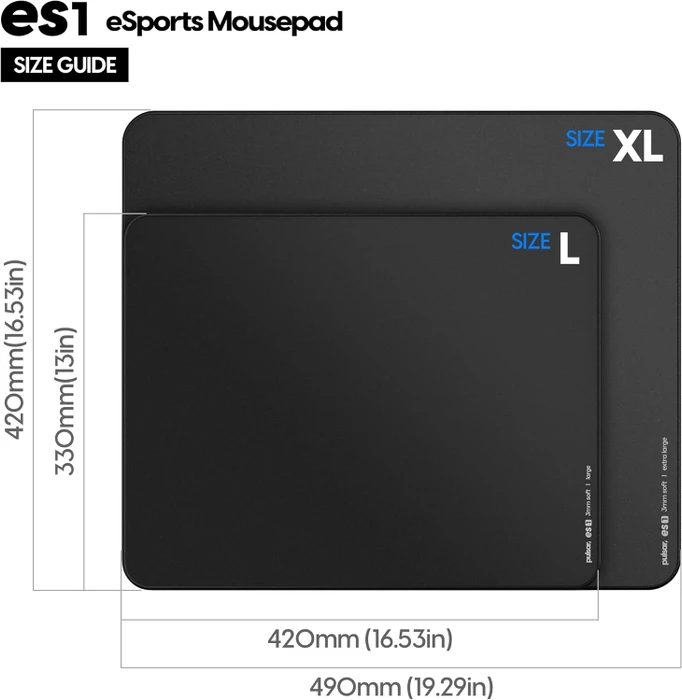 Pulsar Gaming Gears ES1 eSports Gaming-Mauspad L, 419x330mm, schwarz