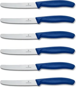 Victorinox Swiss Classic Tomaten- und Tafelmesser blau, 6 Stück