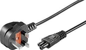 Wentronic Goobay Kaltgeräte Netzkabel, UK Typ G/BS 1363 auf Kaltgerätestecker C5, gewinkelt, schwarz, 1.8m