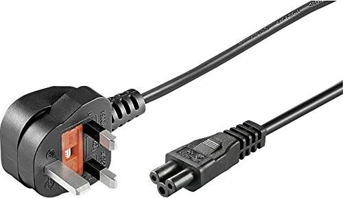 Wentronic Goobay Kaltgeräte Netzkabel, UK Typ G/BS 1363 auf Kaltgerätestecker C5, gewinkelt, schwarz, 1.8m