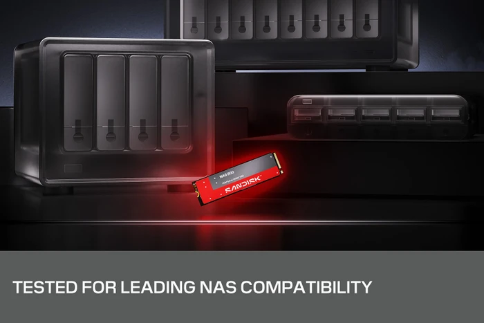 SanDisk NAS 800 NVMe SSD 7.68TB, M.2 2280 / M-Key / PCIe 5.0 x4
